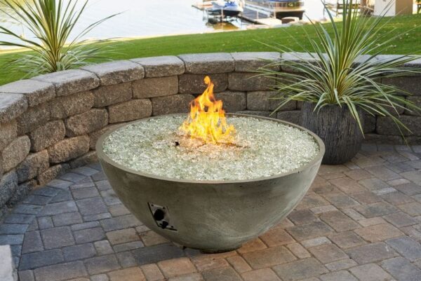 Stock Image - The Outdoor GreatRoom - Natural Grey Cove Edge 42" Round Gas Fire Pit Bowl The Outdoor Greatroom Company Gas Fire Table - Stove Depot and Chimney Works