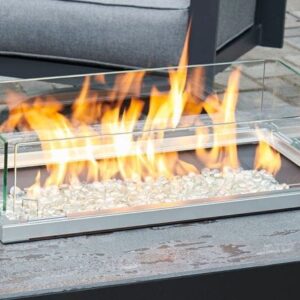 Stock Image - The Outdoor GreatRoom - 12" x 24" Linear Folding Glass Wind Guard The Outdoor Greatroom Company Fire Pit Accessory - Stove Depot and Chimney Works