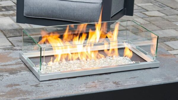 Stock Image - The Outdoor GreatRoom - 12" x 24" Linear Folding Glass Wind Guard The Outdoor Greatroom Company Fire Pit Accessory - Stove Depot and Chimney Works