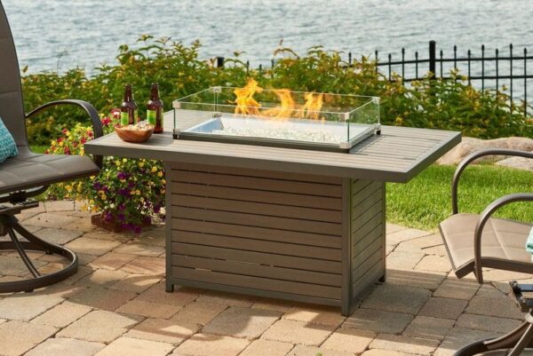 Stock Image - The Outdoor GreatRoom - Brooks Rectangular Gas Fire Pit Table The Outdoor Greatroom Company Gas Fire Table - Stove Depot and Chimney Works
