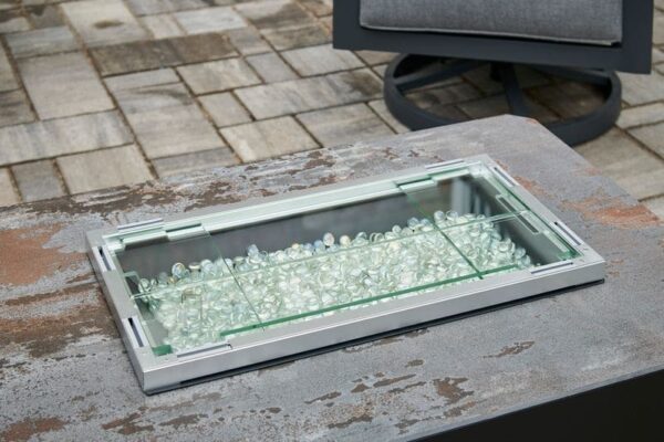 Stock Image - The Outdoor GreatRoom - 12" x 24" Linear Folding Glass Wind Guard The Outdoor Greatroom Company Fire Pit Accessory - Stove Depot and Chimney Works