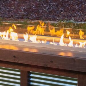 Stock Image - The Outdoor GreatRoom - 12" x 42" Rectangular Folding Glass Wind Guard The Outdoor Greatroom Company Fire Pit Accessory - Stove Depot and Chimney Works