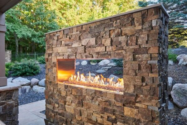 Stock Image - The Outdoor GreatRoom - 40" Linear Ready-to-Finish See-Through Gas Fireplace with Direct Spark Ignition (LP) The Outdoor Greatroom Company Gas Linear Fireplace & Outdoor Fire - Stove Depot and Chimney Works