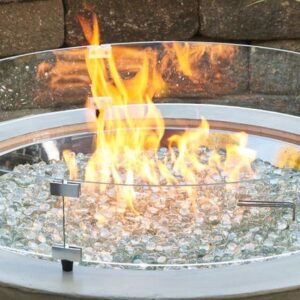 Stock Image - The Outdoor GreatRoom - 30" Round Glass Wind Guard The Outdoor Greatroom Company Fire Pit Accessory - Stove Depot and Chimney Works