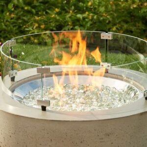 Stock Image - The Outdoor GreatRoom - 20" Round Glass Wind Guard The Outdoor Greatroom Company Fire Pit Accessory - Stove Depot and Chimney Works