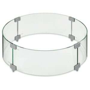 Stock Image - The Outdoor GreatRoom - 25" Round Glass Wind Guard The Outdoor Greatroom Company Fire Pit Accessory - Stove Depot and Chimney Works