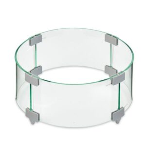 Stock Image - The Outdoor GreatRoom - 12" Round Glass Wind Guard The Outdoor Greatroom Company Fire Pit Accessory - Stove Depot and Chimney Works