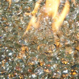 Stock Image - The Outdoor GreatRoom - Clear Tempered Fire Glass Gems The Outdoor Greatroom Company Media - Stove Depot and Chimney Works