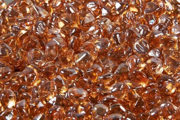 Stock Image - The Outdoor GreatRoom - Copper Large Tempered Fire Glass Diamonds The Outdoor Greatroom Company Media - Stove Depot and Chimney Works