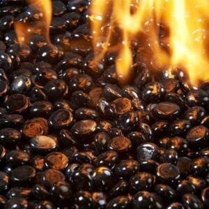 Stock Image - The Outdoor GreatRoom - Black Onyx Tempered Fire Glass Gems The Outdoor Greatroom Company Media - Stove Depot and Chimney Works