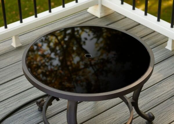 Stock Image - The Outdoor GreatRoom - 20" Round Black Glass Burner Cover The Outdoor Greatroom Company Fire Pit Cover - Stove Depot and Chimney Works
