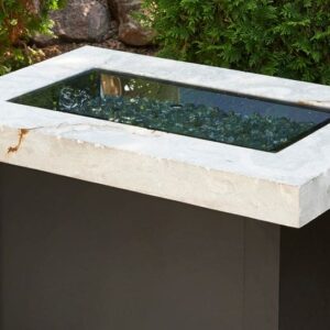 Stock Image - The Outdoor GreatRoom -  12" x 24" Linear Grey Glass Burner Cover The Outdoor Greatroom Company Fire Pit Cover - Stove Depot and Chimney Works