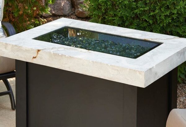 Stock Image - The Outdoor GreatRoom -  12" x 24" Linear Grey Glass Burner Cover The Outdoor Greatroom Company Fire Pit Cover - Stove Depot and Chimney Works