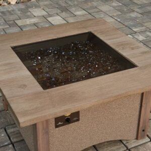 Stock Image - The Outdoor GreatRoom - 24" x 24" Square Grey Glass Burner Cover The Outdoor Greatroom Company Fire Pit Cover - Stove Depot and Chimney Works