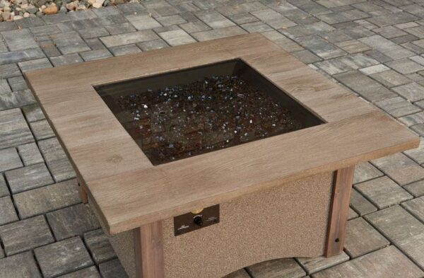 Stock Image - The Outdoor GreatRoom - 24" x 24" Square Grey Glass Burner Cover The Outdoor Greatroom Company Fire Pit Cover - Stove Depot and Chimney Works