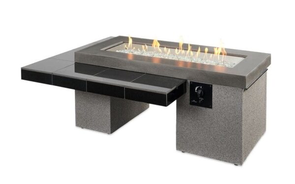 Stock Image - The Outdoor GreatRoom - Black Uptown Linear Gas Fire Pit Table The Outdoor Greatroom Company Gas Fire Table - Stove Depot and Chimney Works