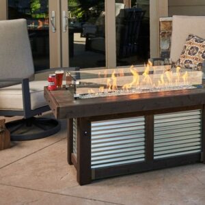Stock Image - The Outdoor GreatRoom - Denali Brew Linear Gas Fire Pit Table The Outdoor Greatroom Company Gas Fire Table - Stove Depot and Chimney Works