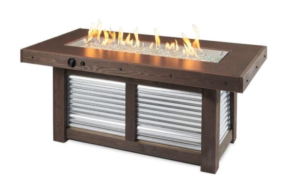 Stock Image - The Outdoor GreatRoom - Denali Brew Linear Gas Fire Pit Table The Outdoor Greatroom Company Gas Fire Table - Stove Depot and Chimney Works