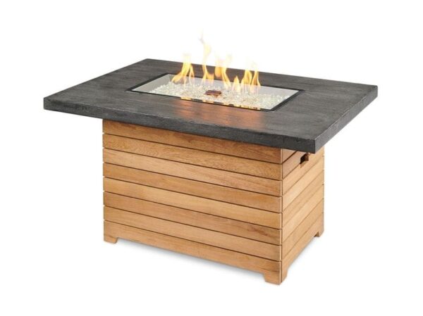 Stock Image - The Outdoor GreatRoom - Darien Rectangular Gas Fire Pit Table with Everblend Top The Outdoor Greatroom Company Gas Fire Table - Stove Depot and Chimney Works