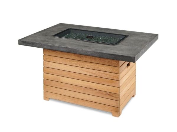 Stock Image - The Outdoor GreatRoom - Darien Rectangular Gas Fire Pit Table with Everblend Top The Outdoor Greatroom Company Gas Fire Table - Stove Depot and Chimney Works