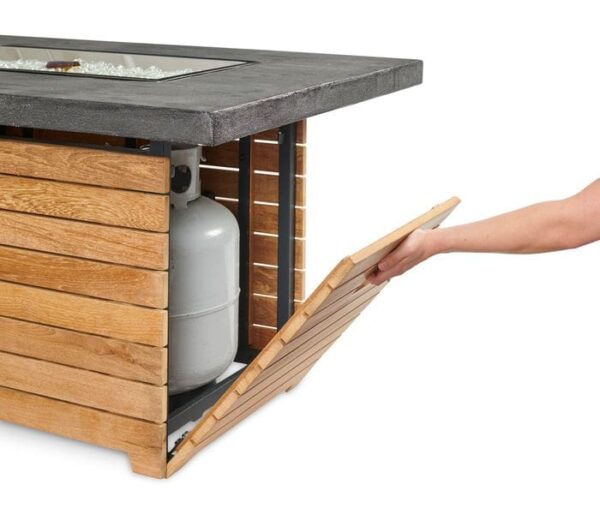 Stock Image - The Outdoor GreatRoom - Darien Rectangular Gas Fire Pit Table with Everblend Top The Outdoor Greatroom Company Gas Fire Table - Stove Depot and Chimney Works