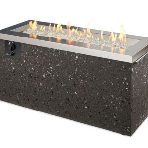 Stock Image - The Outdoor GreatRoom - Stainless Steel Key Largo Linear Gas Fire Pit Table The Outdoor Greatroom Company Gas Fire Table - Stove Depot and Chimney Works
