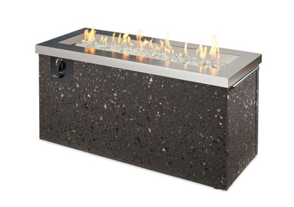 Stock Image - The Outdoor GreatRoom - Stainless Steel Key Largo Linear Gas Fire Pit Table The Outdoor Greatroom Company Gas Fire Table - Stove Depot and Chimney Works