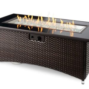 Stock Image - The Outdoor GreatRoom - Balsam Montego Linear Gas Fire Pit Table The Outdoor Greatroom Company Gas Fire Table - Stove Depot and Chimney Works