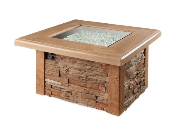 Stock Image - The Outdoor GreatRoom - Sierra Square Gas Fire Pit Table The Outdoor Greatroom Company Gas Fire Table - Stove Depot and Chimney Works