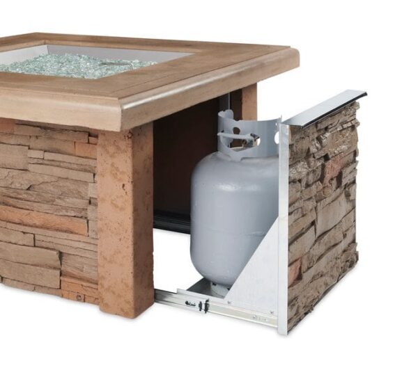Stock Image - The Outdoor GreatRoom - Sierra Square Gas Fire Pit Table The Outdoor Greatroom Company Gas Fire Table - Stove Depot and Chimney Works