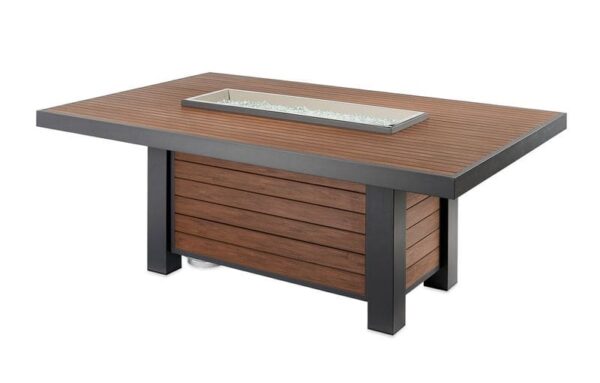 Stock Image - The Outdoor GreatRoom - Kenwood Linear Dining Height Gas Fire Pit Table The Outdoor Greatroom Company Gas Fire Table - Stove Depot and Chimney Works