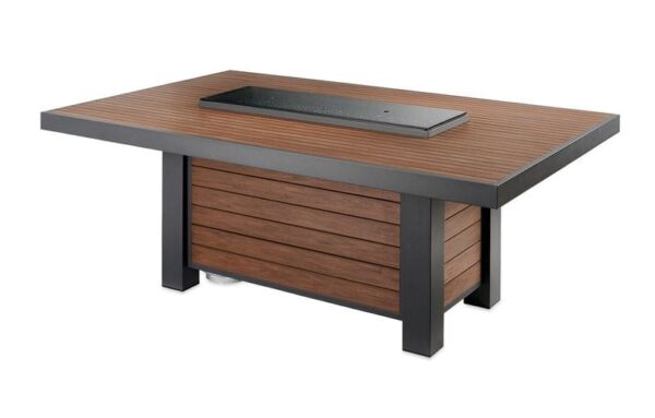 Stock Image - The Outdoor GreatRoom - Kenwood Linear Dining Height Gas Fire Pit Table The Outdoor Greatroom Company Gas Fire Table - Stove Depot and Chimney Works