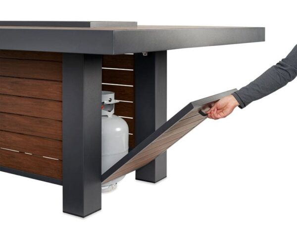 Stock Image - The Outdoor GreatRoom - Kenwood Linear Dining Height Gas Fire Pit Table The Outdoor Greatroom Company Gas Fire Table - Stove Depot and Chimney Works