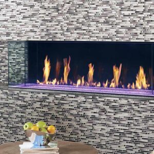 Stock Image - DaVinci Custom Fireplaces - DaVinci Collection - Bay Linear Gas Fireplace DaVinci Gas Linear Fireplace & Outdoor Fire - Stove Depot and Chimney Works