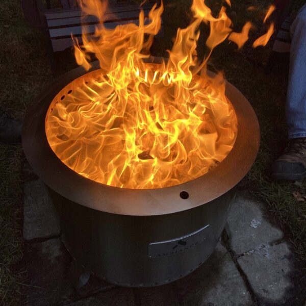 Stock Image - Ambiance Fiero Smokeless Fire Pit Ambiance Gas Fire Pit - Stove Depot and Chimney Works