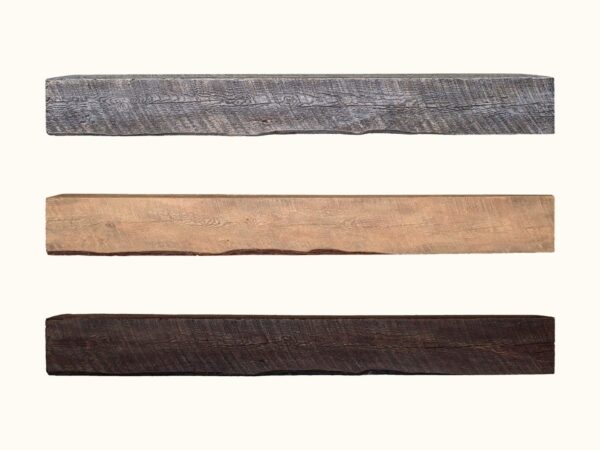 Stock Image - Ambiance - Rough Sawn Beam Ambiance Non-Combustible Mantel Fireplace Mantel - Stove Depot and Chimney Works