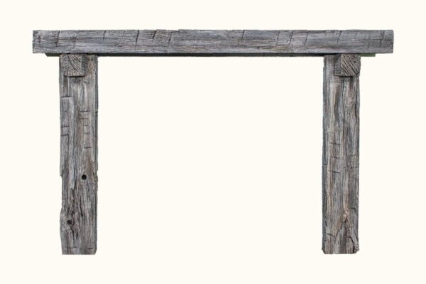 Stock Image - Ambiance - Weathered Shelf and Posts Ambiance Non-Combustible Mantel Fireplace Mantel - Stove Depot and Chimney Works