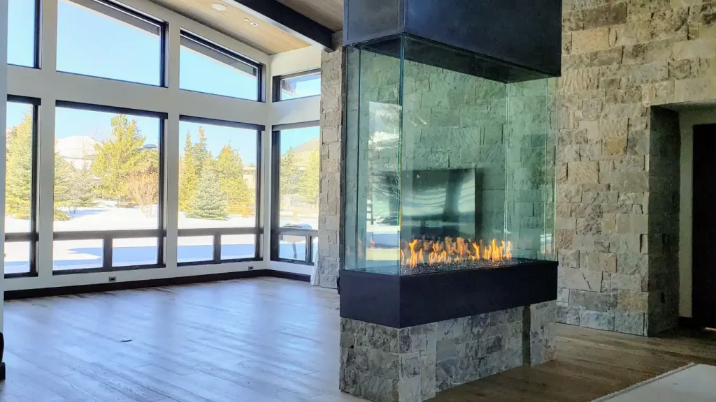 Acucraft Blaze Four-Sided Gas Fireplace