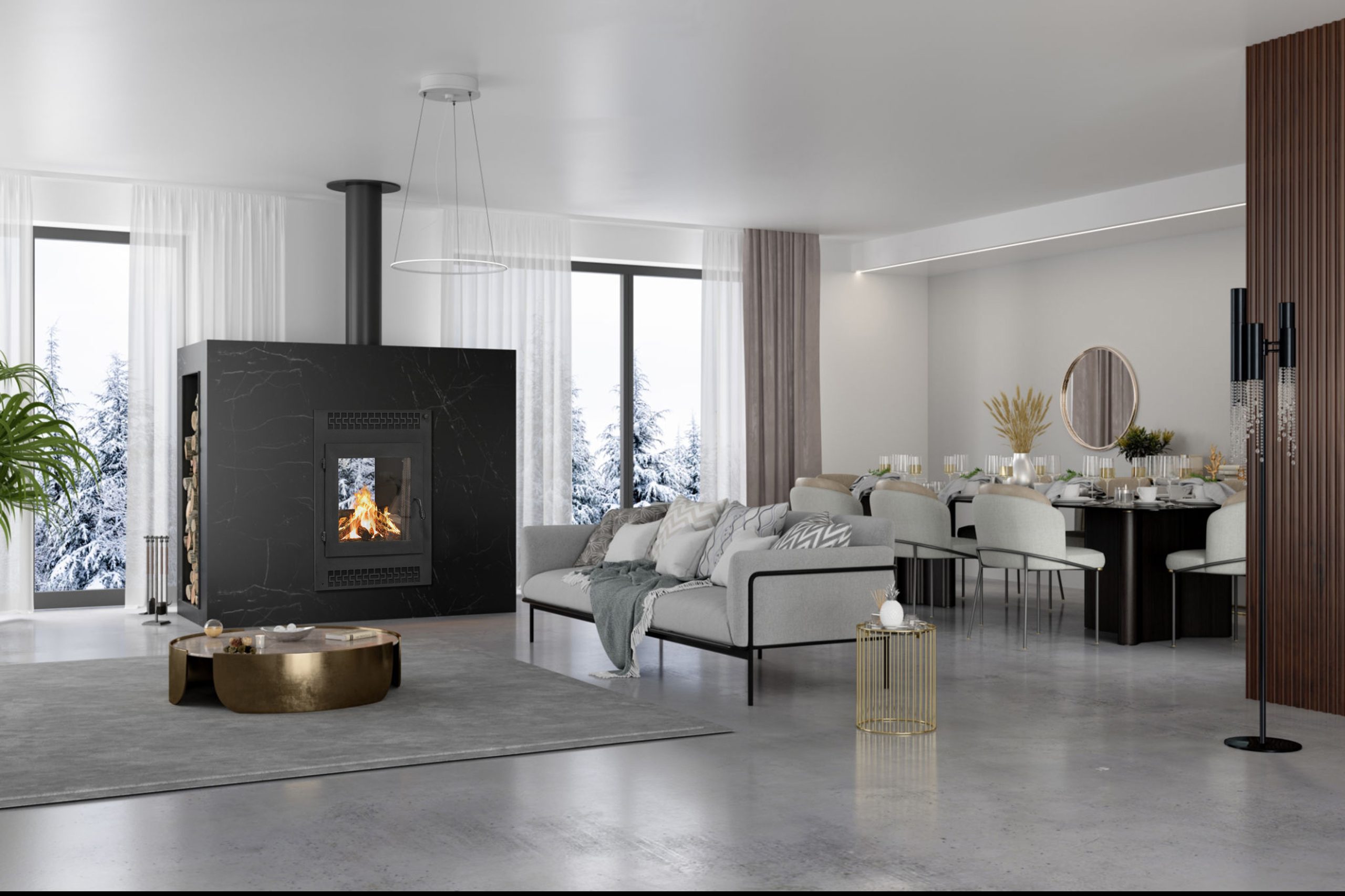 Acucraft American See-Through Wood Fireplace - Image 7