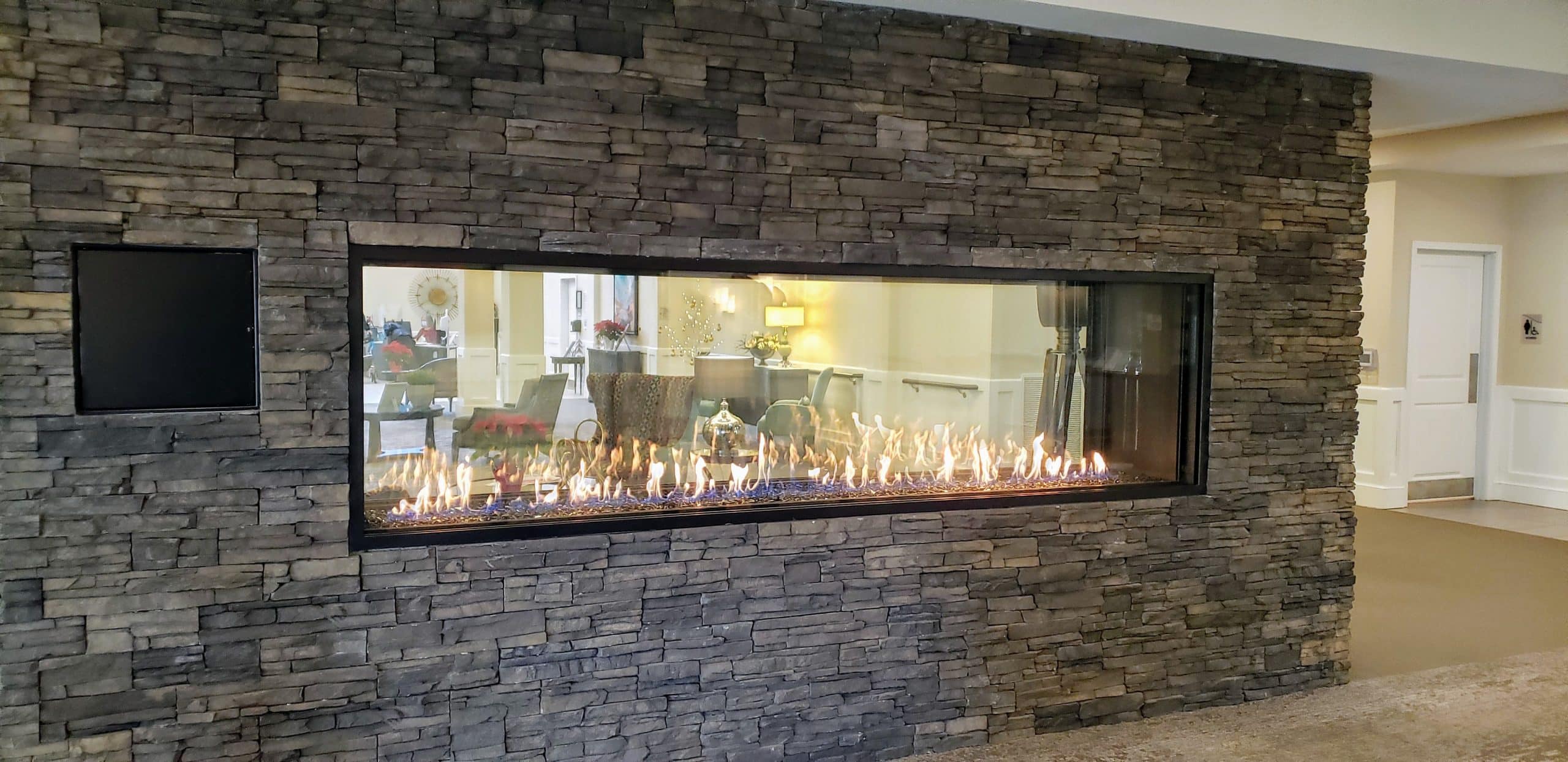 Acucraft Blaze Front & Right View Gas Fireplace - Image 15