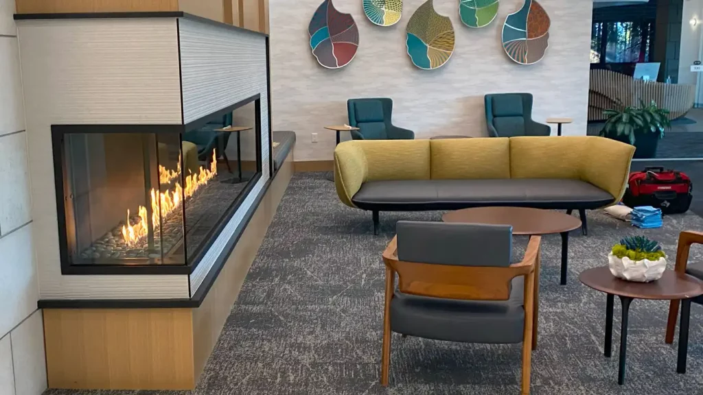 Acucraft Blaze Front & Right View Gas Fireplace