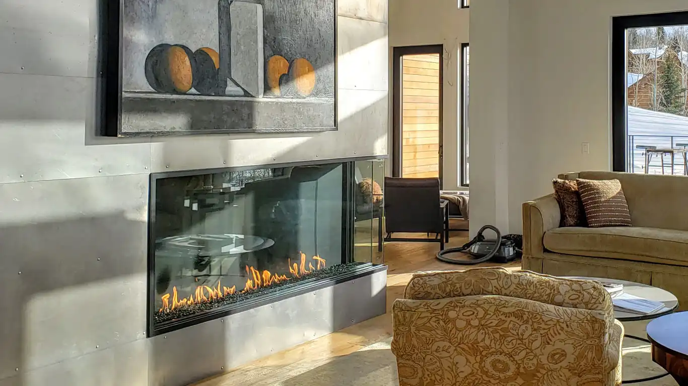 Acucraft Blaze Front & Right View Gas Fireplace - Image 11